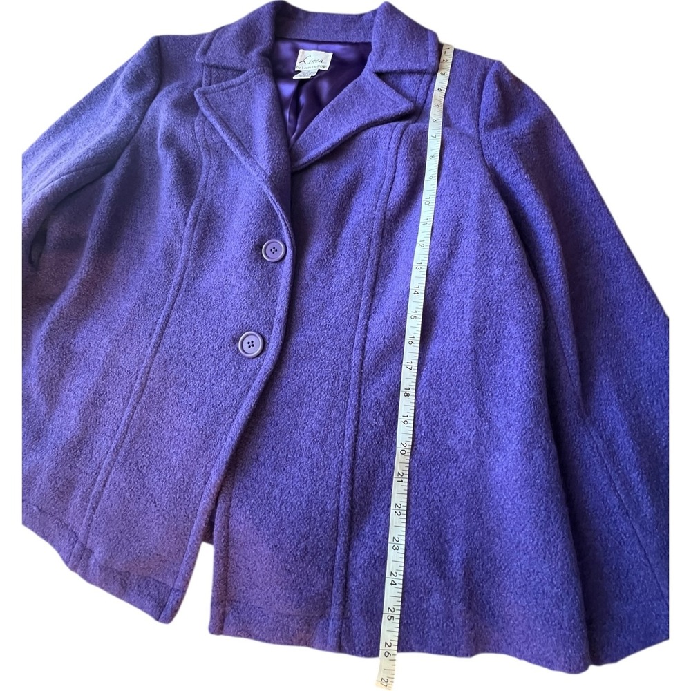 Linea by Louis Dell’Olio Purple Wool Blend Blazer‎ Career Office Plus Size 1X - Picture 3 of 12